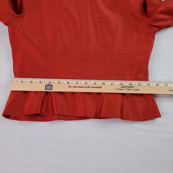 Kasper ASL Skirt Suit Sz 6 Red Blazer Black Knee Length Career Church Boss Lady - Picture 14 of 16